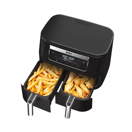 Ninja Foodi 6qt 5-in-1 2-Basket Air Fryer with DualZone Technology - DZ090, Stainless Steel, New