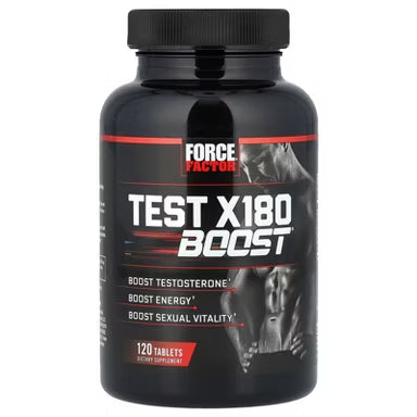Force Factor Test X180 Boost 120 Tablets, Exp 10/26