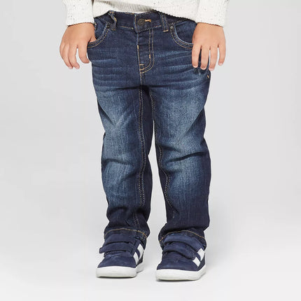 Toddler Boys' Straight Fit Jeans - Cat & Jack™, Dark Blue, New- 2T