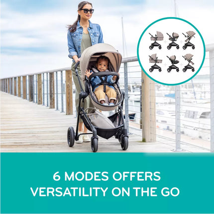 Evenflo Pivot Modular Travel System w/ LiteMax Car Seat & Anti-Rebound Bar New