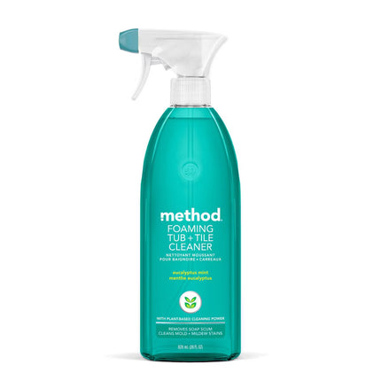 Method Tub + Tile Foaming Bathroom Cleaner Spray Bottle, Eucalyptus Mint - 28 fl oz