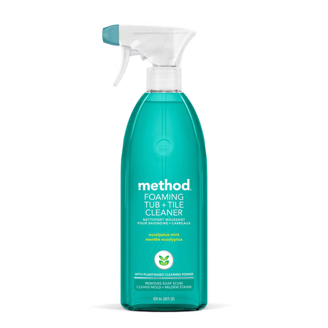 Method Tub + Tile Foaming Bathroom Cleaner Spray Bottle, Eucalyptus Mint - 28 fl oz