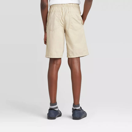 Boys' Light Khaki Playwear 'At the Knee' Pull-On Shorts - Cat & Jack™, New- 16-18