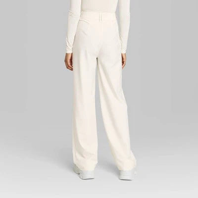 Women's Wide Leg Trousers - Wild Fable™, New With Imperfection - Off-White, Size 12