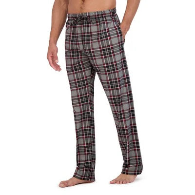 Hanes Originals Men's 2pc Plaid Comfort Fleece Sleep Pajama Set - Red/Black, New, Size L