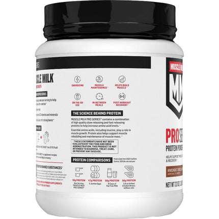 Muscle Milk Pro Series Protein Powder - Knockout Chocolate - For Muscle Recovery & Strength 32 oz New Exp 9/20/2025