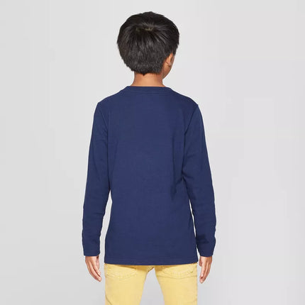 Boys' Long Sleeve T-Shirt - Navy, Cat & Jack™, New, Size- 4,8,10