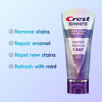 Crest 3D White Deep Stain Remover Daily Toothpaste - Ultra White - 2.1oz