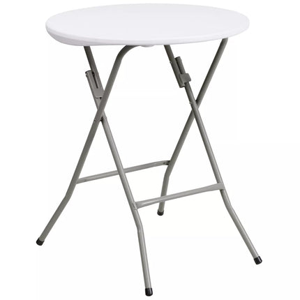 Flash Furniture 2-Foot Round Granite White Plastic Folding Table (New)