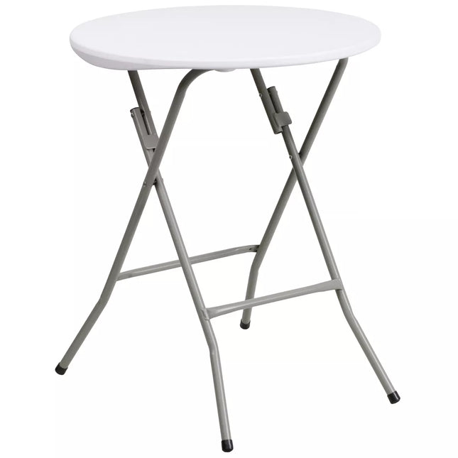 Flash Furniture 2-Foot Round Granite White Plastic Folding Table (New)