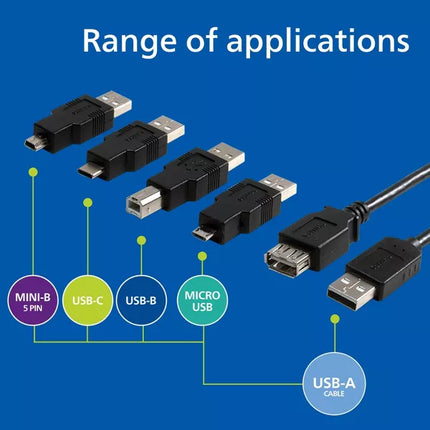 Philips 6' USB 2.0 Universal Kit with USB-C - Black (Open Box, Missing One USB-C)