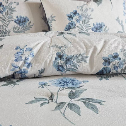 Benita 7pc Printed Seersucker Comforter Set - Blue (New)