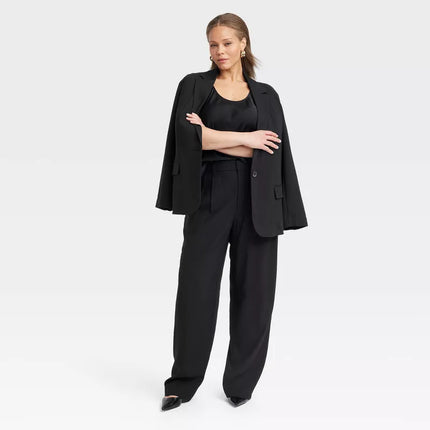 Women's High-Rise Straight Trousers - A New Day™, New - Black, Size 18