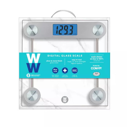 Weight Watchers Digital Glass Scale with LCD Display & Backlight 400 lb Capacity Open Box