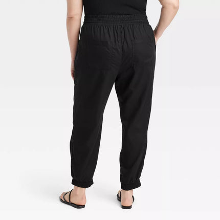 Women's High-Rise Modern Ankle Jogger Pants - A New Day™, New - Black, Size 3XL