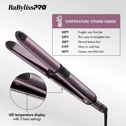 BaBylissPRO Nano Titanium Limited Edition Prima3000 Flat Iron - Purple, 1.25" (New)