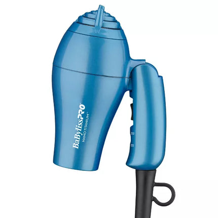 BaBylissPRO Nano Titanium Travel Hair Dryer - Blue, 1000W (New)