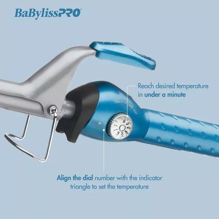 BaBylissPRO Nano Titanium Spring Curling Iron - Blue, 1" (New)