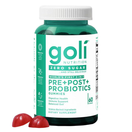 Goli Nutrition Pre Post Probiotics Sugar Free Vegan Dietary Supplement Gummies - 60ct