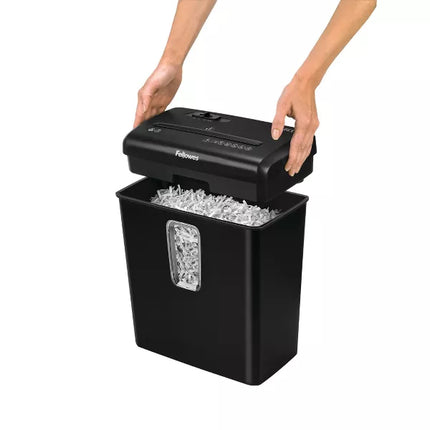 Fellowes Powershred 6Ct Cross-Cut Paper Shredder - Black, Used