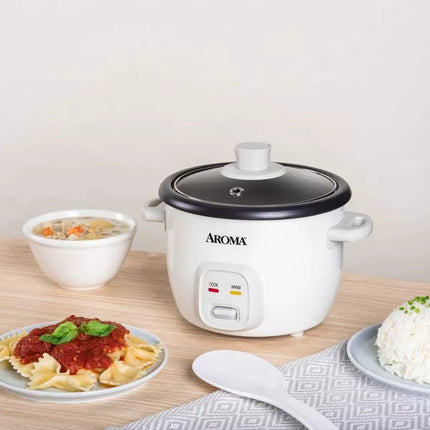 Aroma 4-Cup Pot-Style Rice Cooker - New, White