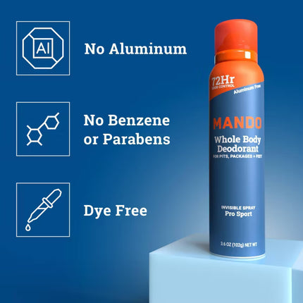Mando Whole Body Deodorant Spray - Pro Sport - 3.6oz
