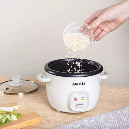 Aroma 4-Cup Pot-Style Rice Cooker - New, White