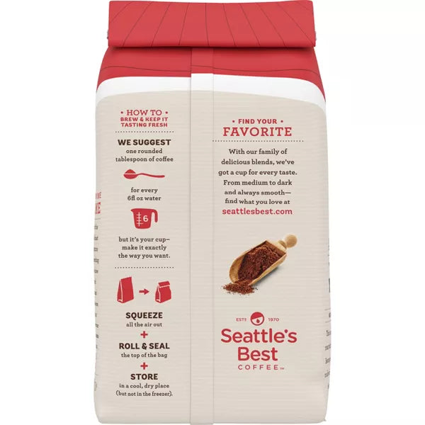 Seattle's Best Coffee Post Alley Blend Dark Roast Ground Coffee - 12oz Bag, Exp. 08/20/2025, New