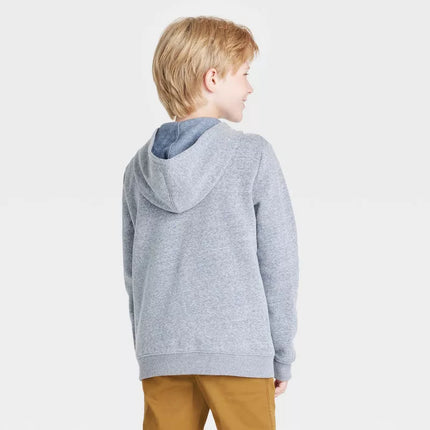 Boys' Grey Fleece Zip-Up Sweatshirt - Cat & Jack™, New, Size- 4