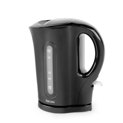 Aroma 1.7L Electric Kettle - Black: Dripless Spout, 1500W, Water Level Viewer - Open Box