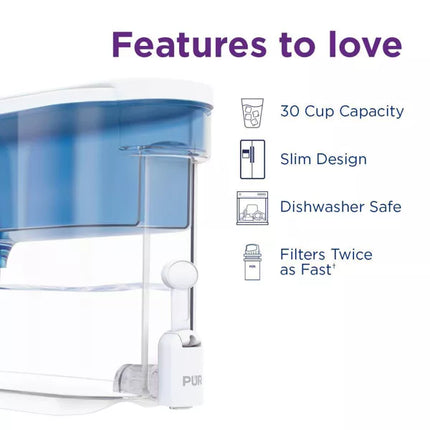 PUR Classic 30-Cup Water Dispenser Filtration System – Blue/White – Open Box