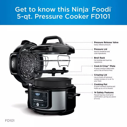 Ninja Foodi 10-in-1 5qt Pressure Cooker and Air Fryer - FD101 (Open Box with Imperfection)