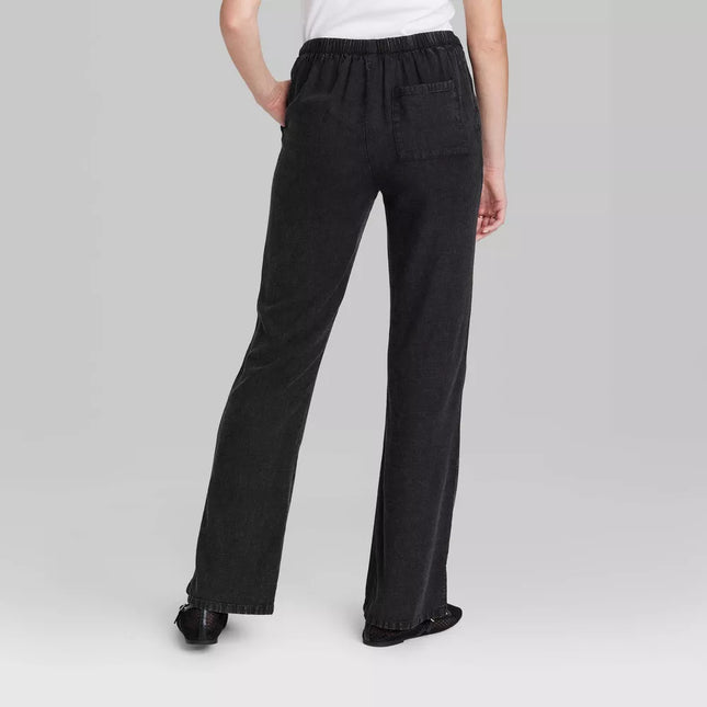 Women's Mid-Rise Wide Leg Relaxed Linen Pants - Wild Fable™, New,  Black- Size XL