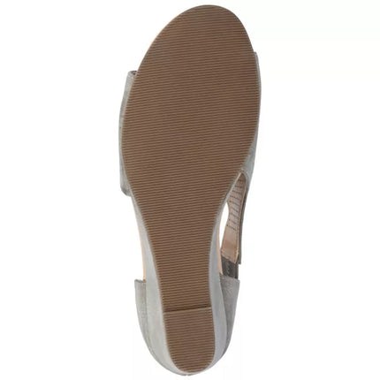 Journee Collection Aretha Tru Comfort Foam Back Heel Zip Peep Toe Wedge Sandals Size 8.5 New