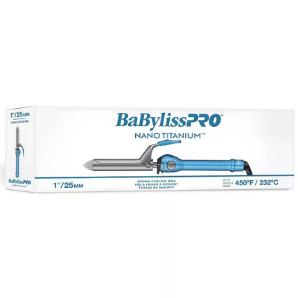 BaBylissPRO Nano Titanium Spring Curling Iron - Blue, 1" (New)