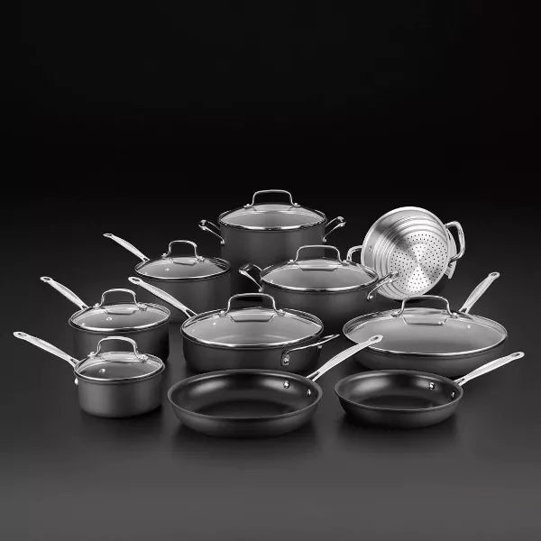 Cuisinart Chef's Classic 17-Piece Non-Stick Hard Anodized Cookware Set 66-17N Open Box