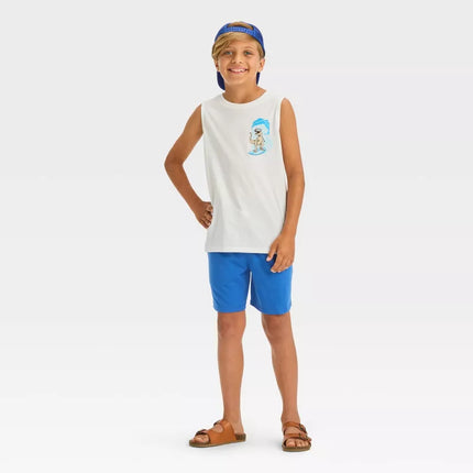 Boys' Knit 'Above the Knee' Blue Pull-On Shorts - Cat & Jack™, New- 4-5