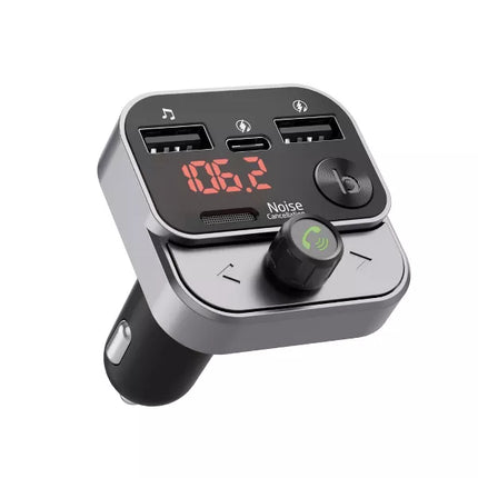 Just Wireless FM Transmitter with USB-C and USB-A Charging Port - Black - Open Box