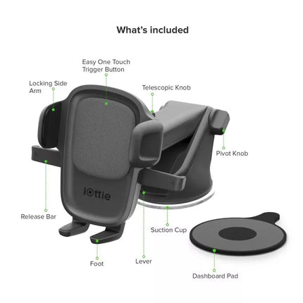 iOttie Easy One Touch 5 Dash & Windshield Mount - Black - Open Box