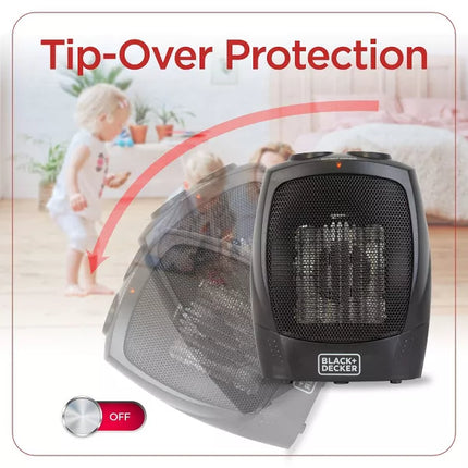 BLACK+DECKER Personal Ceramic Indoor Heater – Black – Open Box