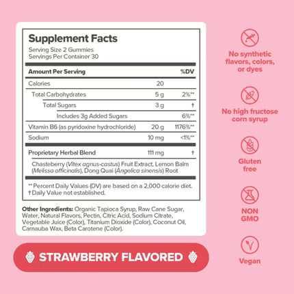 O Positiv FLO PMS Vegan Gummy Vitamins for Women with PMS & Menstrual Symptom Relief, Hormonal Bloating & Cramps Support - 60ct EXP - 11/2026