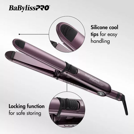 BaBylissPRO Nano Titanium Limited Edition Prima3000 Flat Iron - Purple, 1.25" (New)