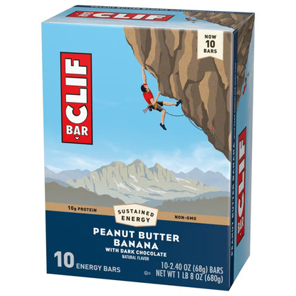 Clif Bar Peanut Butter Banana with Dark Chocolate Energy Bars in 10-count boxes (12)