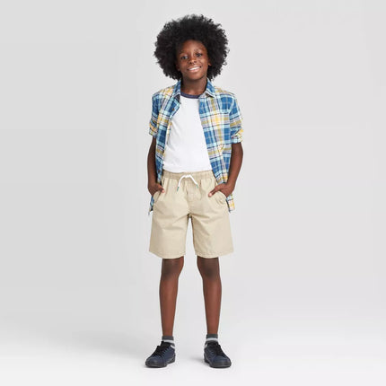 Boys' Light Khaki Playwear 'At the Knee' Pull-On Shorts - Cat & Jack™, New- 16-18