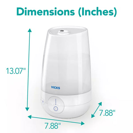 Vicks Filter-Free Plus Cool Mist Ultrasonic Humidifier 1.2 Gal – Open Box