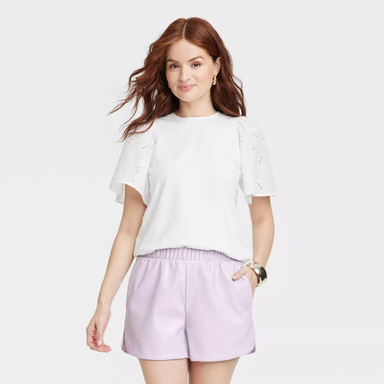 Women's Puff Elbow Sleeve T-Shirt - A New Day™, New - Size M