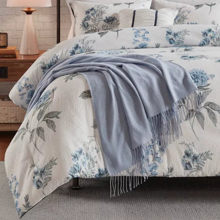 Benita 7pc Printed Seersucker Comforter Set - Blue (New)