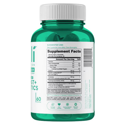 Goli Nutrition Pre Post Probiotics Sugar Free Vegan Dietary Supplement Gummies - 60ct