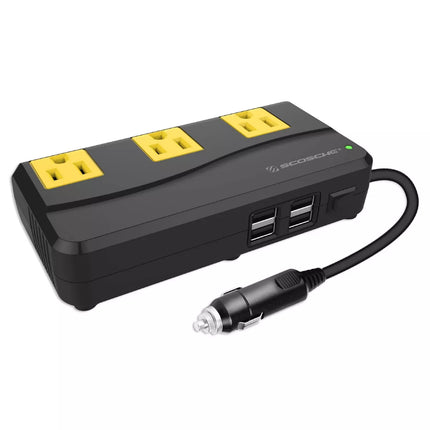 Scosche 200W Portable Power Inverter with 4 USB Ports (PI200PS) - Open Box