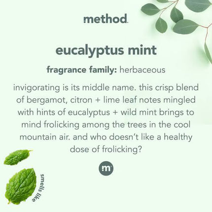 Method Tub + Tile Foaming Bathroom Cleaner Spray Bottle, Eucalyptus Mint - 28 fl oz
